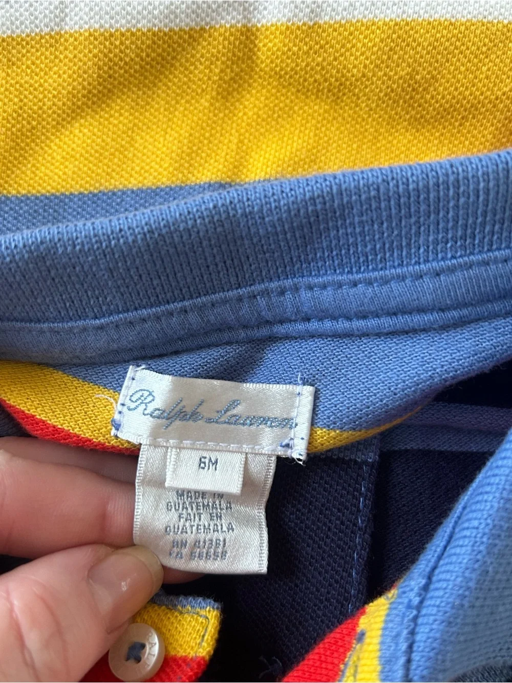 Ralph Lauren Baby Boys Striped Polo Shortall Romper 6M NWT